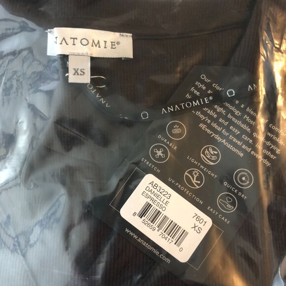 Anatomie Espresso Brown Danielle Button-Up Cardigan Ribbed Size XS - Picture 5 of 7